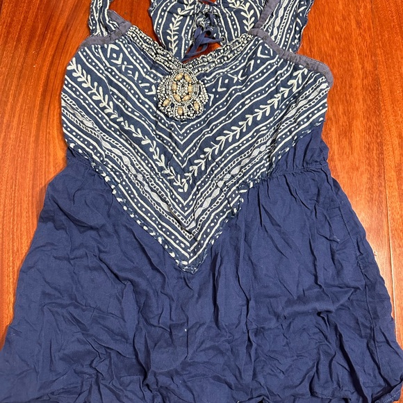 Free People Sleeveless tank top chevron/herringbone, chevron embroidered boho xs - Picture 3 of 11
